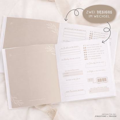 Personalisiertes Gästebuch Hochzeit – Soft Beige Eukalyptus
