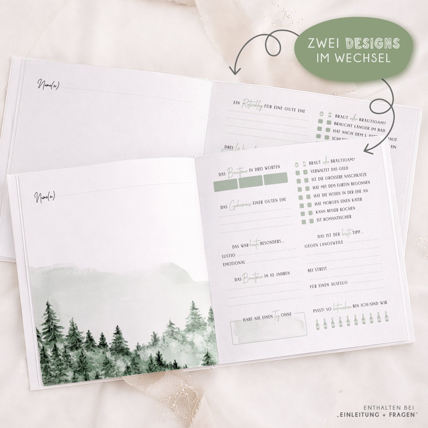 Personalisiertes Gästebuch Hochzeit – Naturliebe Wald
