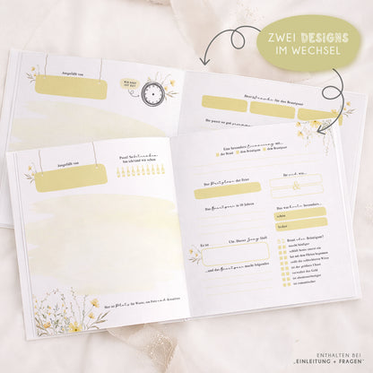 Personalisiertes Gästebuch Hochzeit – Gelbe Wildblumen