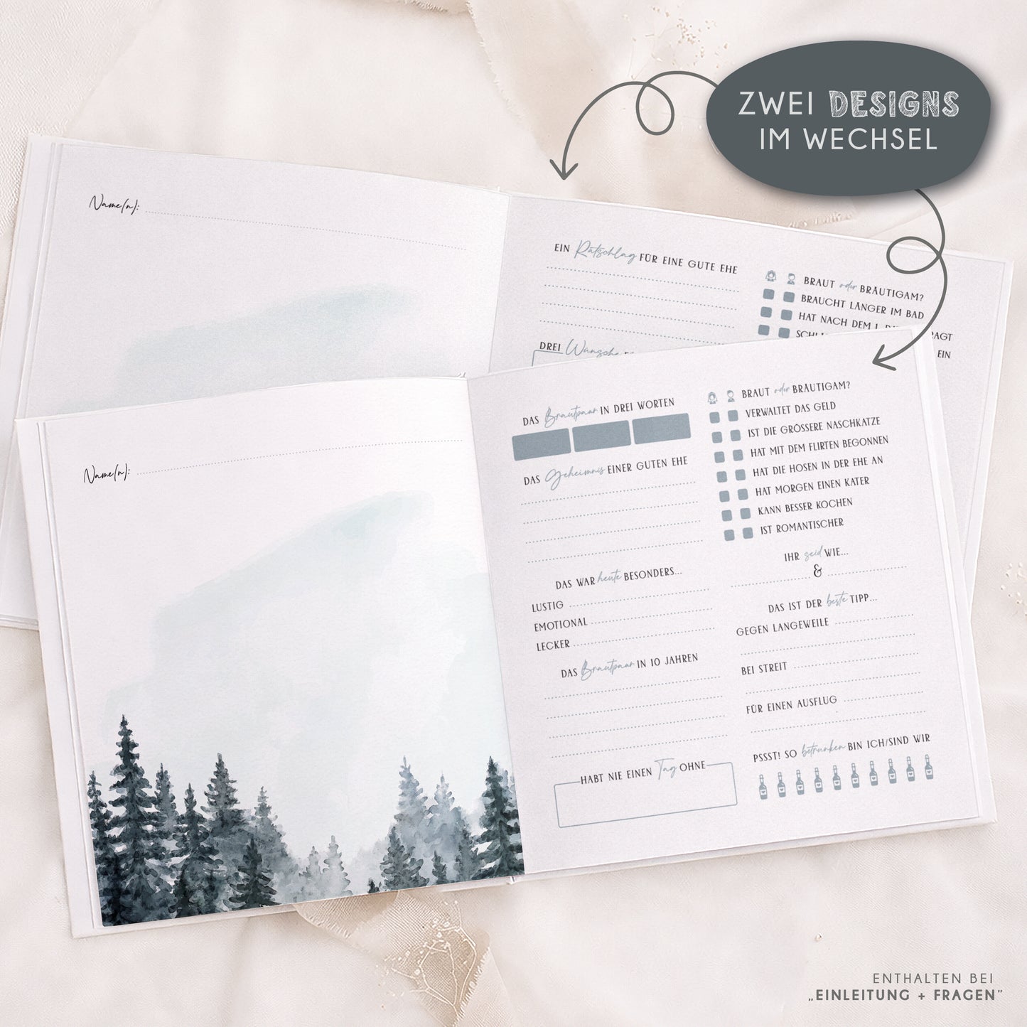 Personalisiertes Gästebuch Hochzeit – Forest Wood