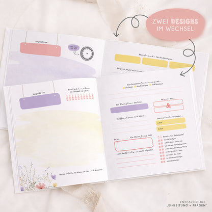 Personalisiertes Gästebuch Hochzeit – Bunte Wildblumen
