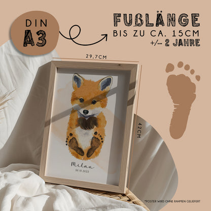 Fußabdruck Poster „Fuchs“ – personalisierbar