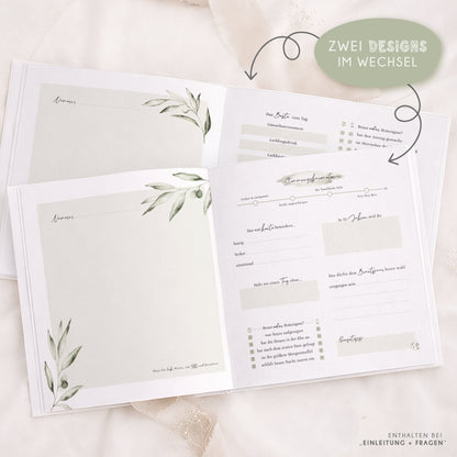Personalisiertes Gästebuch Hochzeit – Mediterranes Oliven Design