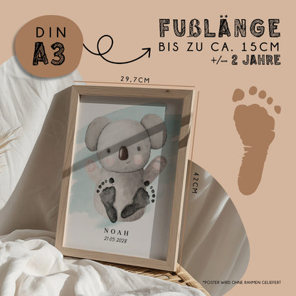 Fußabdruck Poster „Koala“ – personalisierbar