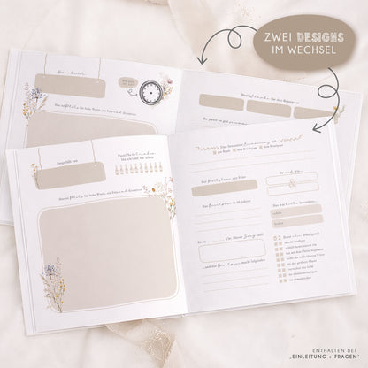 Personalisiertes Gästebuch Hochzeit – Boho Wildblumen Design