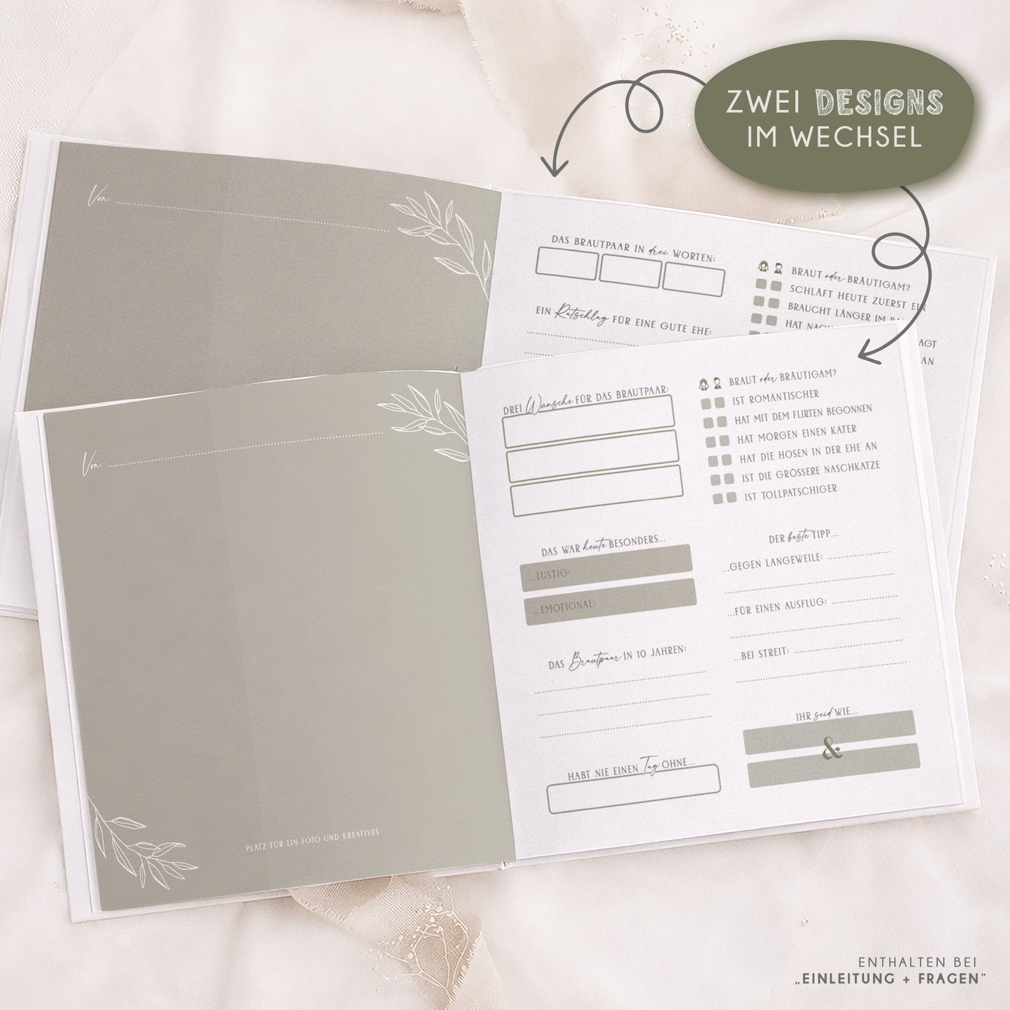 Personalisiertes Gästebuch Hochzeit – Sage Green Eukalyptus