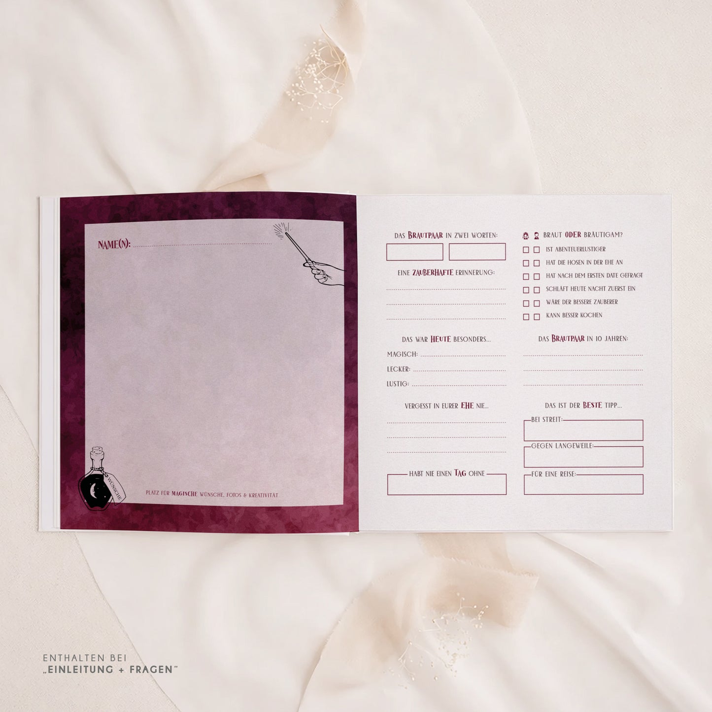 Personalisiertes Gästebuch Hochzeit – Magische Hochzeit in Bordeaux