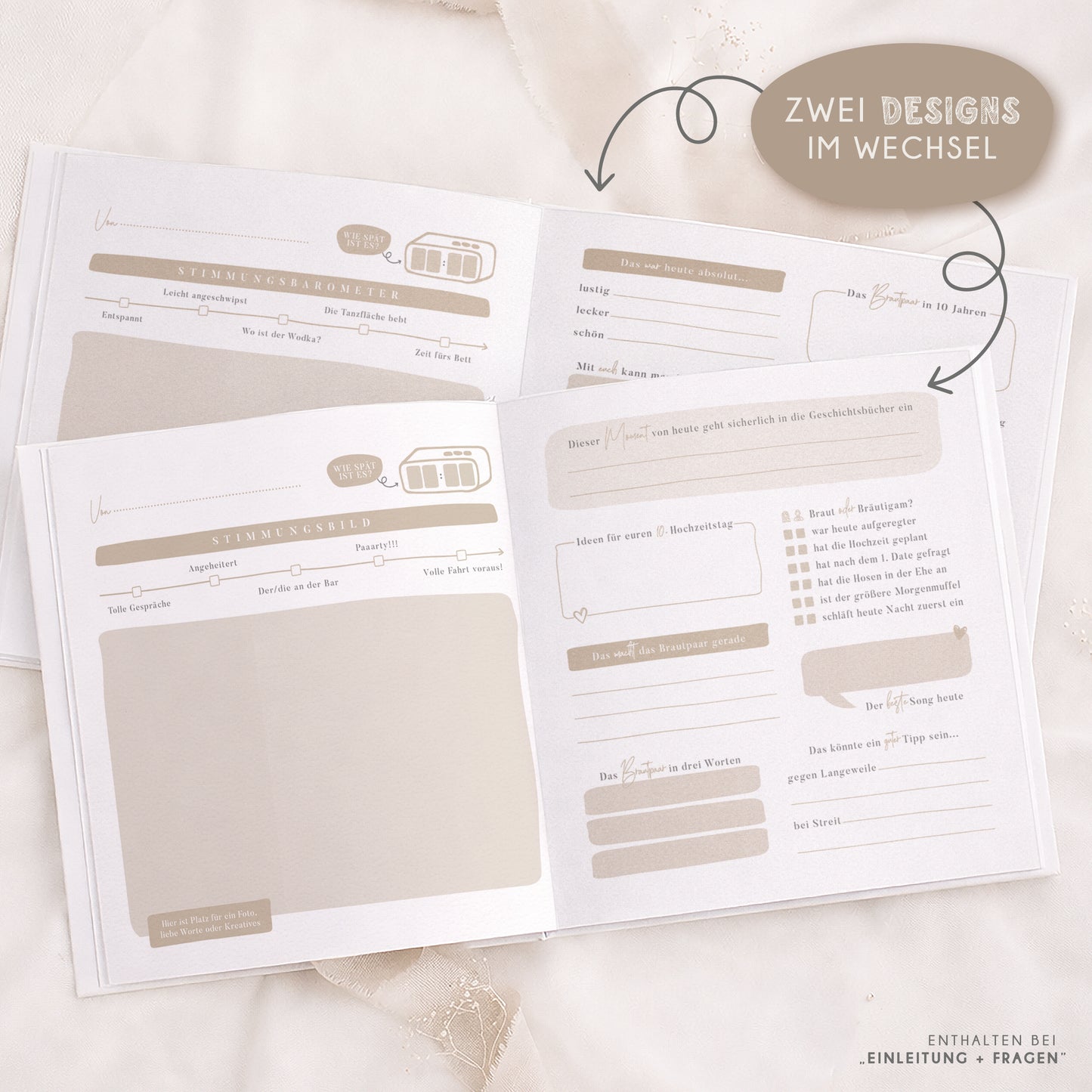 Personalisiertes Gästebuch Hochzeit – Fingerabdruck Herz