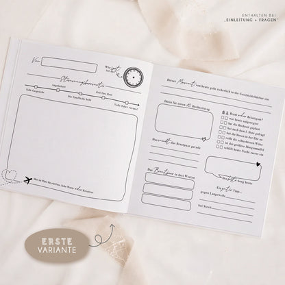Personalisiertes Hochzeitsgästebuch – Weltkarte Reise Design