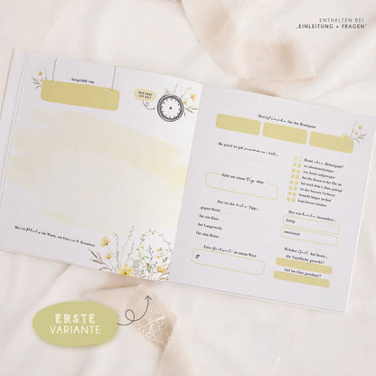 Personalisiertes Gästebuch Hochzeit – Gelbe Wildblumen