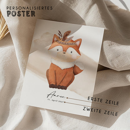 Fußabdruck Poster „Rotfuchs“ – personalisierbar