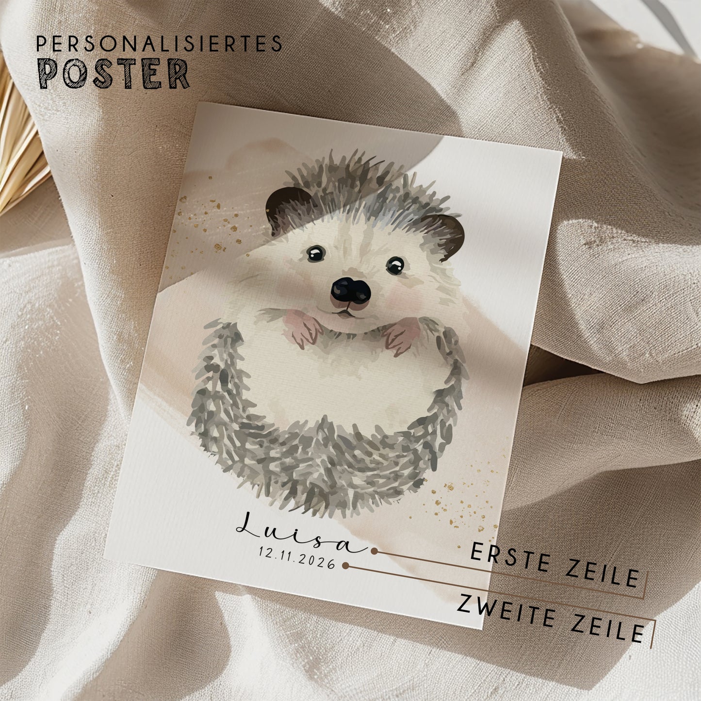 Fußabdruck Poster „Igel“ – personalisierbar