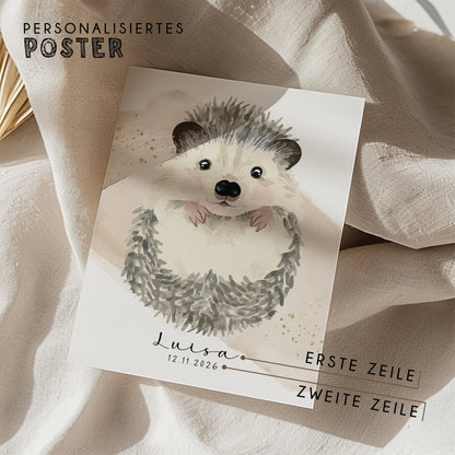 Fußabdruck Poster „Igel“ – personalisierbar
