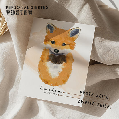 Fußabdruck Poster „Fuchs“ – personalisierbar