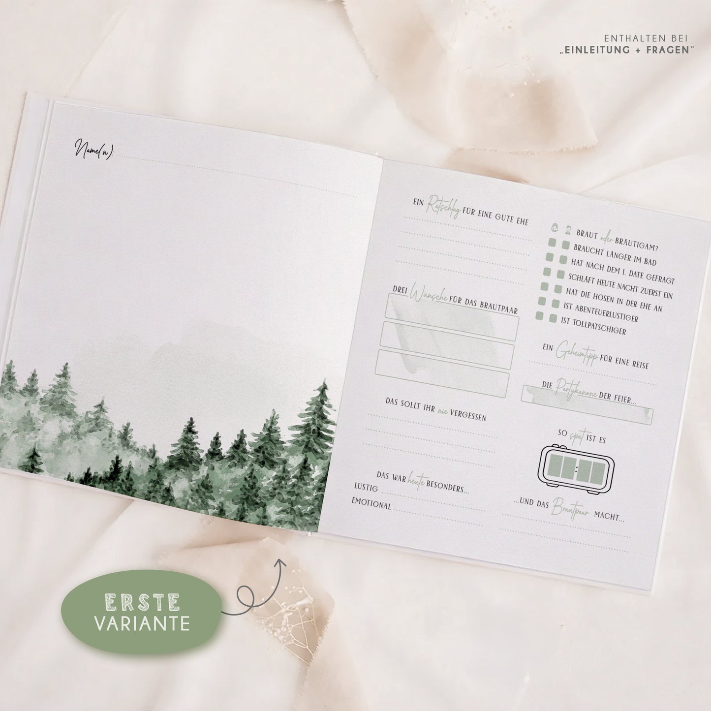 Personalisiertes Gästebuch Hochzeit – Naturliebe Wald