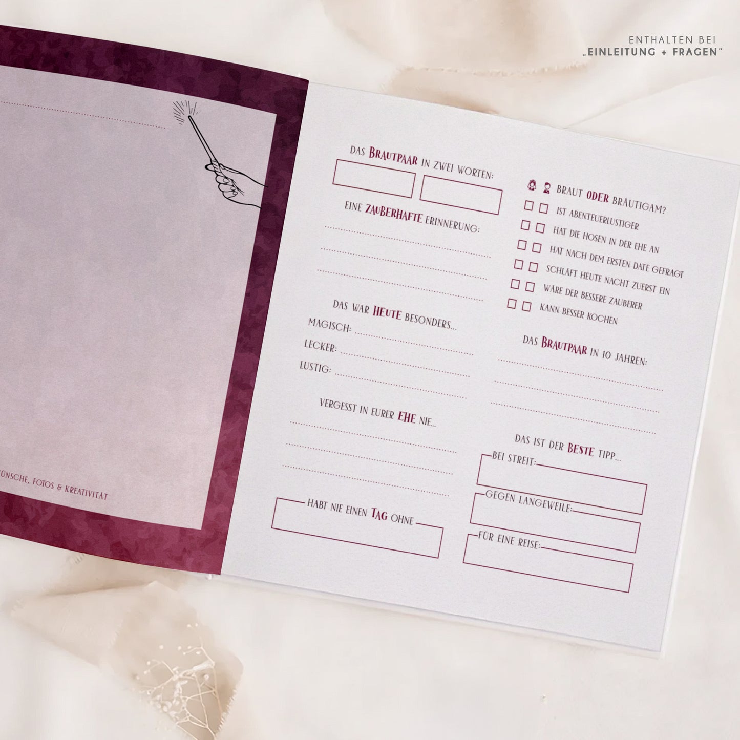 Personalisiertes Gästebuch Hochzeit – Magische Hochzeit in Bordeaux