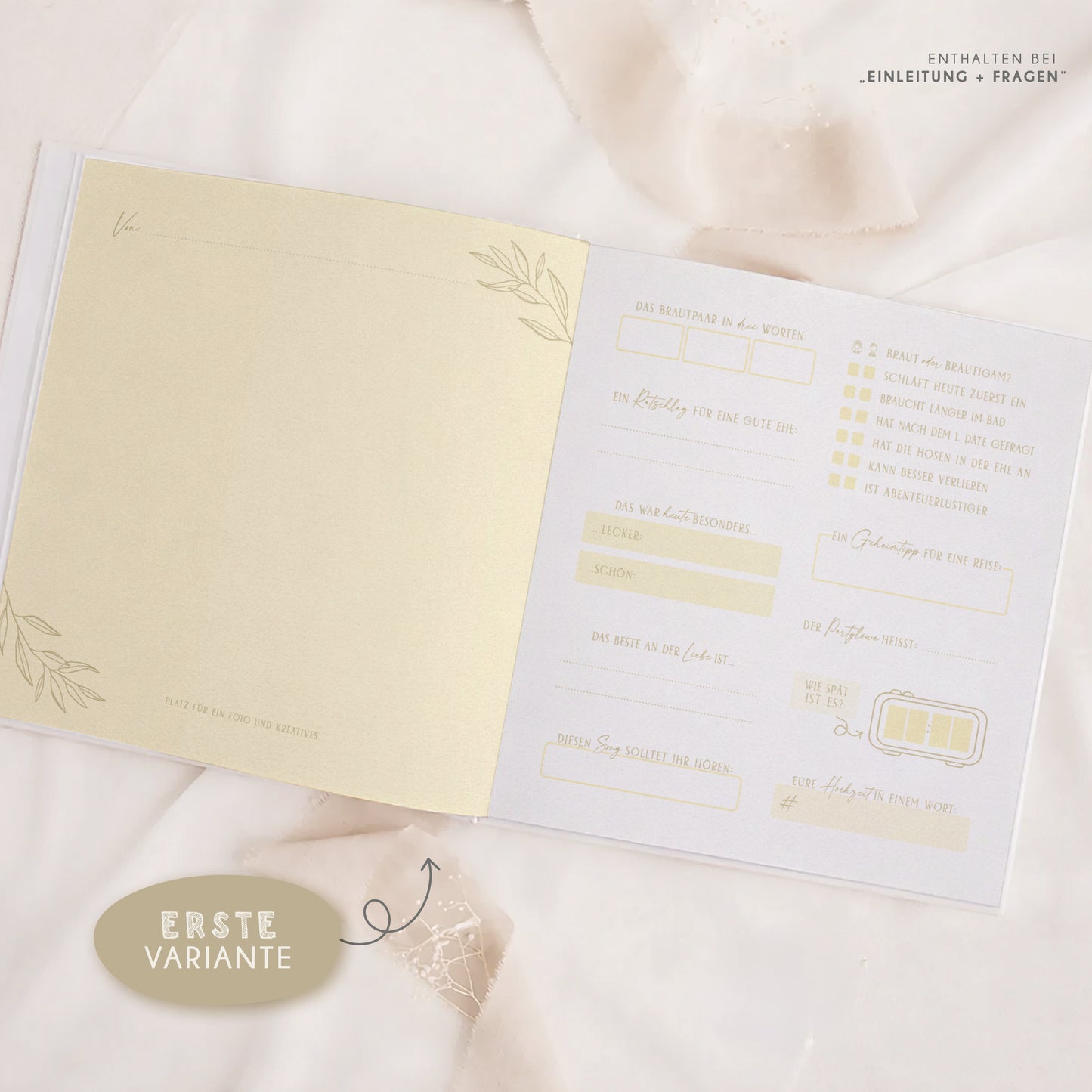 Personalisiertes Gästebuch Hochzeit – Butter Yellow Eukalyptus