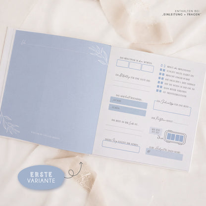Personalisiertes Gästebuch Hochzeit – Dusty Blue Eukalyptus