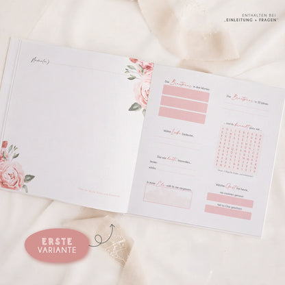 Personalisiertes Gästebuch Hochzeit – Vintage Blumen