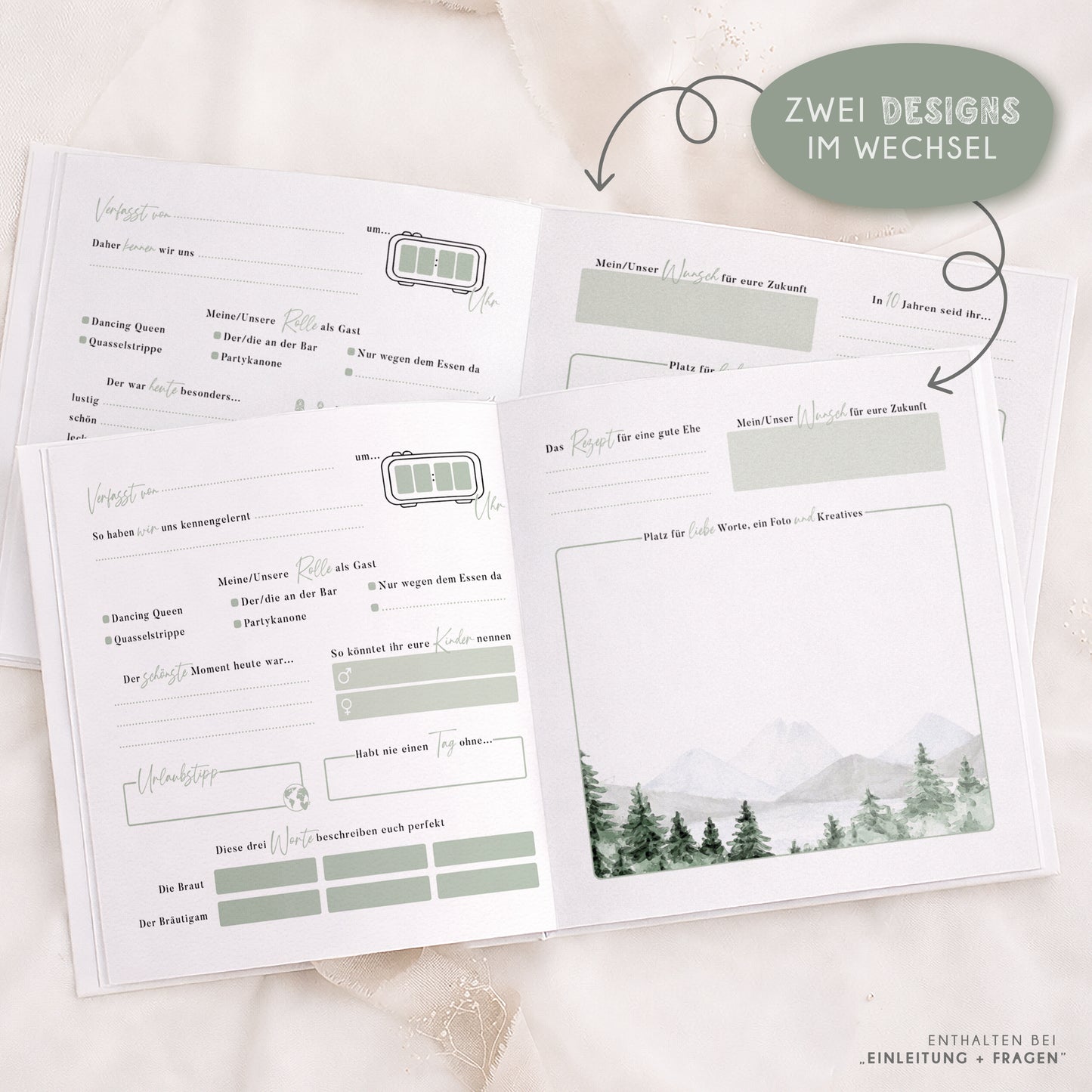 Personalisiertes Gästebuch Hochzeit – Wanderlust Design