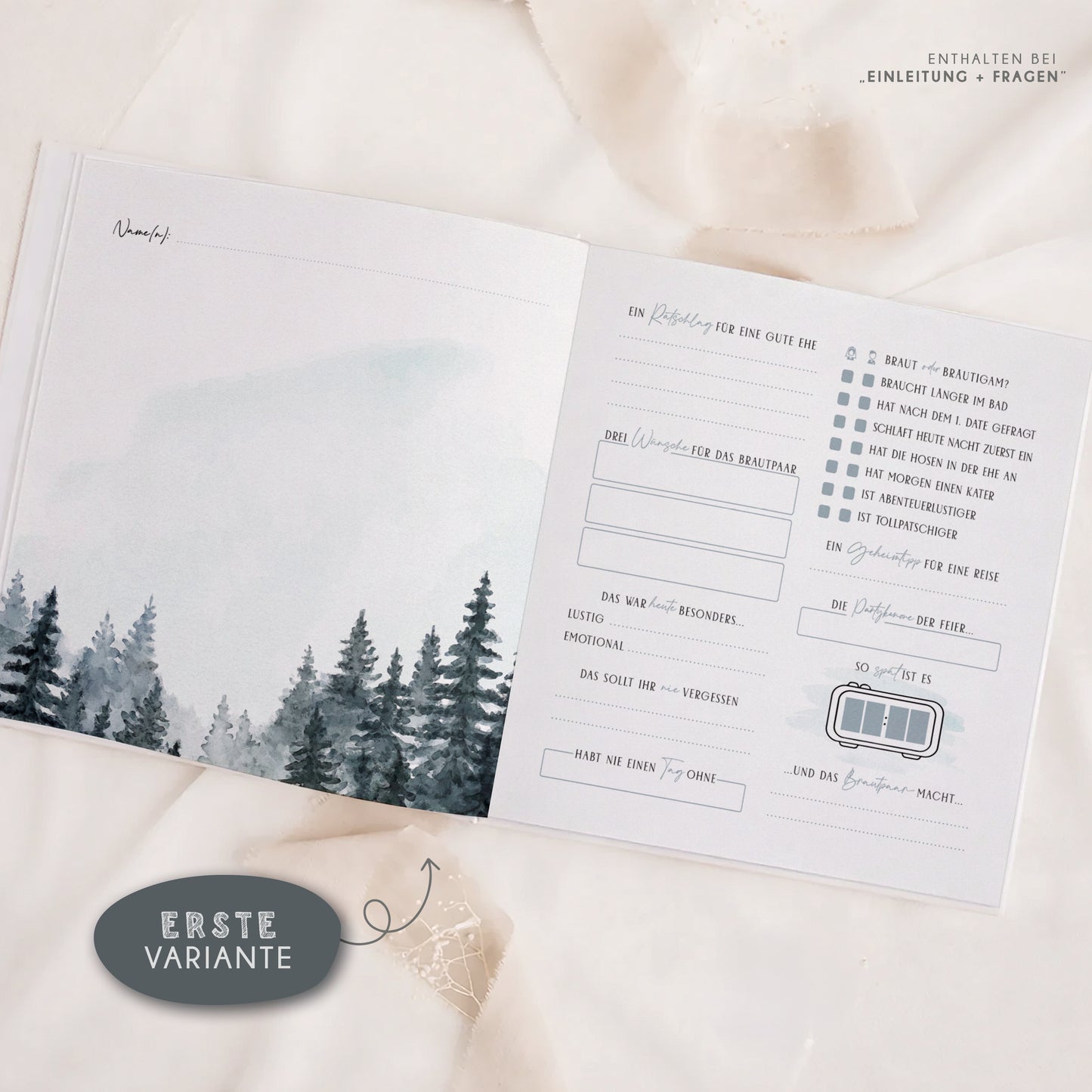 Personalisiertes Gästebuch Hochzeit – Forest Wood