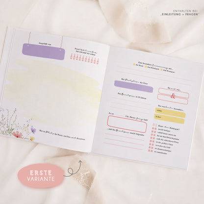 Personalisiertes Gästebuch Hochzeit – Bunte Wildblumen