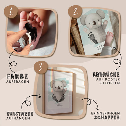 Fußabdruck Poster „Koala“ – personalisierbar