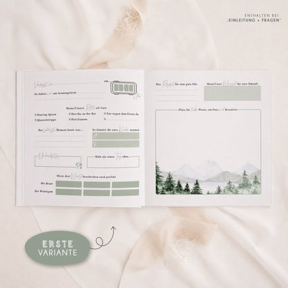 Personalisiertes Gästebuch Hochzeit – Wanderlust Design