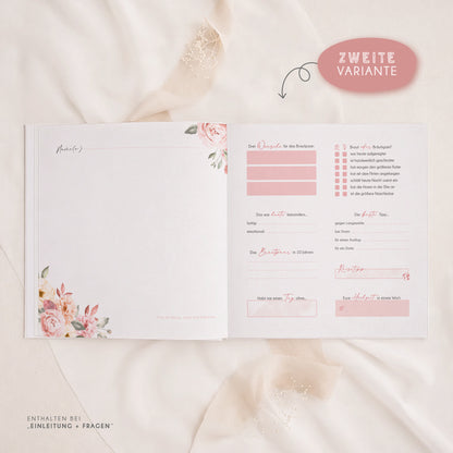 Personalisiertes Gästebuch Hochzeit – Vintage Blumen