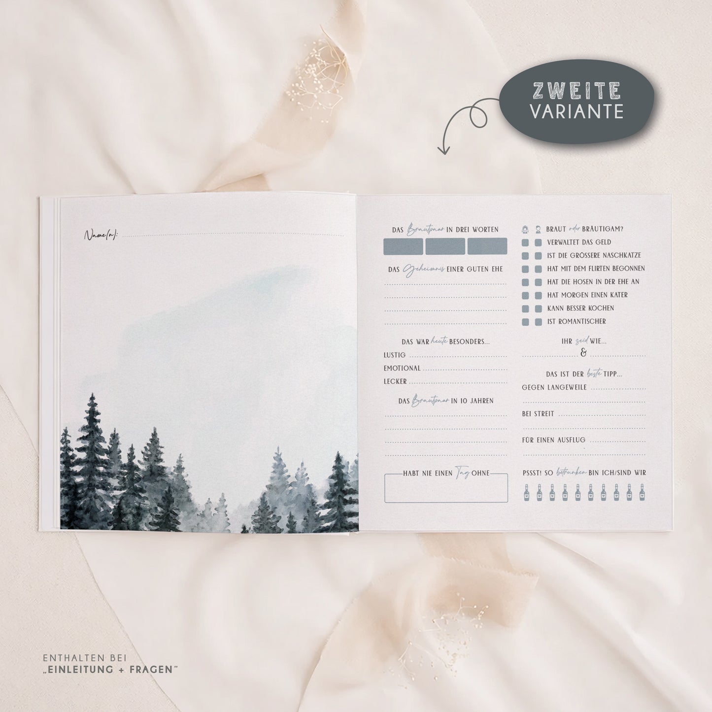 Personalisiertes Gästebuch Hochzeit – Forest Wood