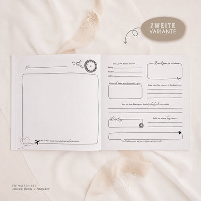 Personalisiertes Hochzeitsgästebuch – Weltkarte Reise Design