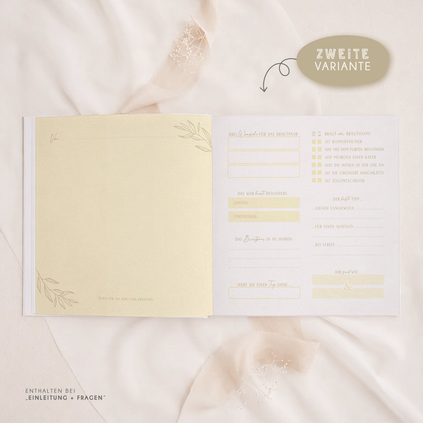 Personalisiertes Gästebuch Hochzeit – Butter Yellow Eukalyptus