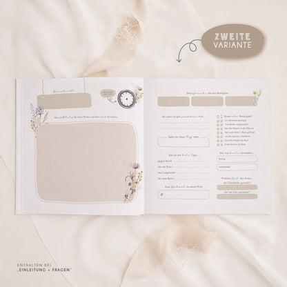 Personalisiertes Gästebuch Hochzeit – Boho Wildblumen Design