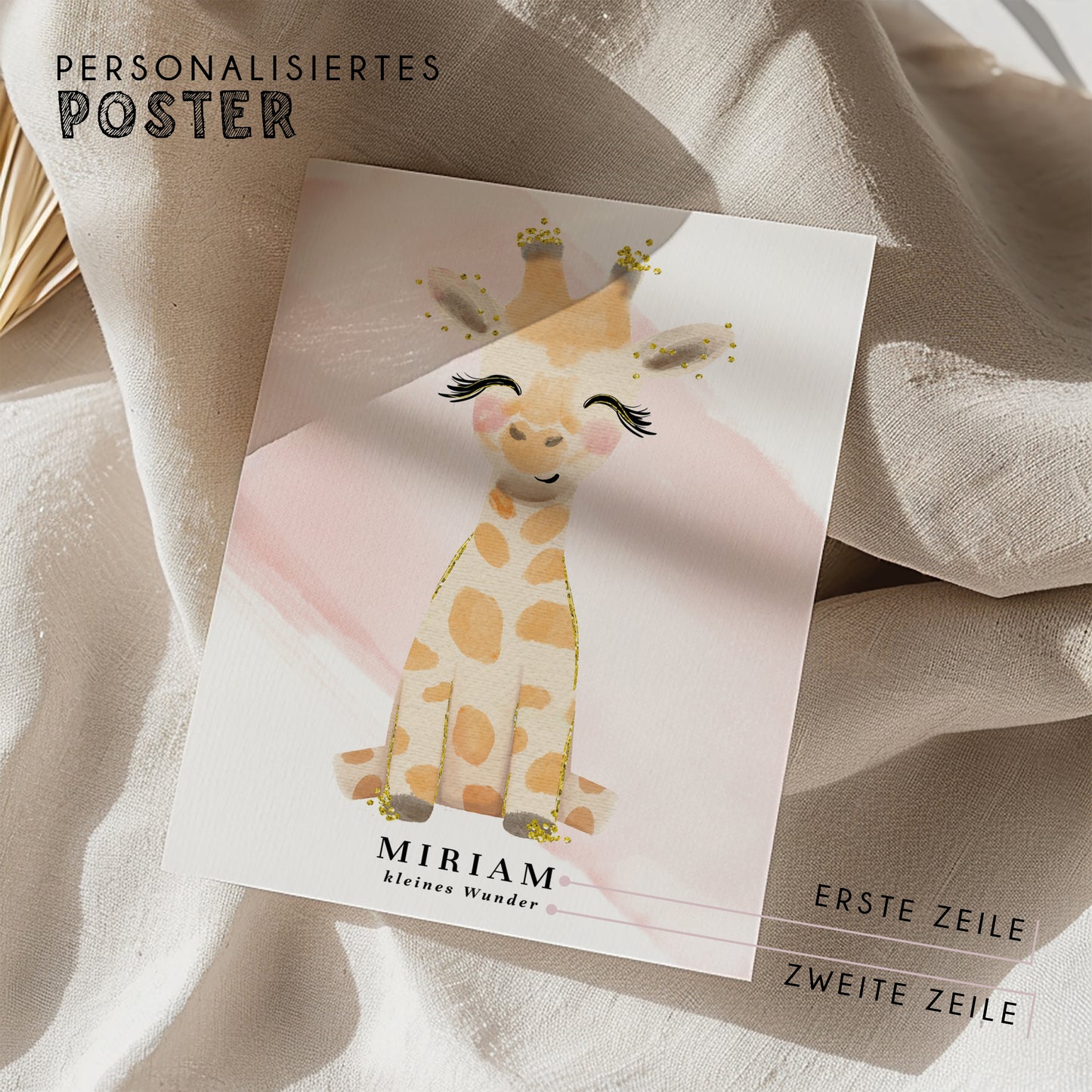 Fußabdruck Poster „Giraffe“ – personalisierbar