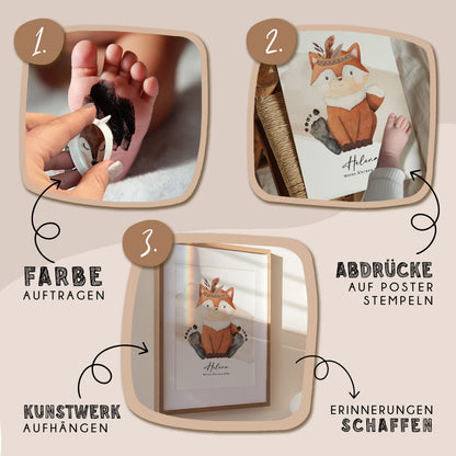 Fußabdruck Poster „Rotfuchs“ – personalisierbar