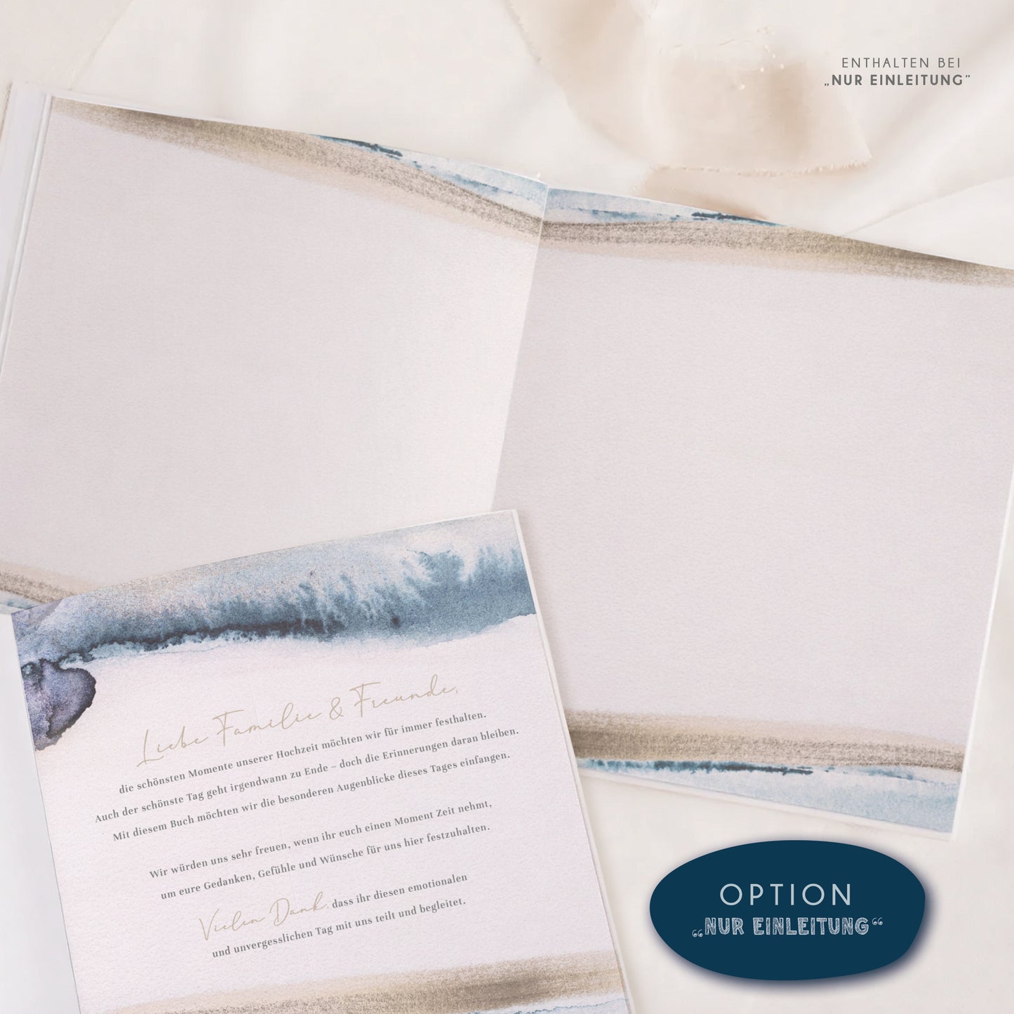 Personalisiertes Gästebuch Hochzeit – Maritimes Aquarell Design