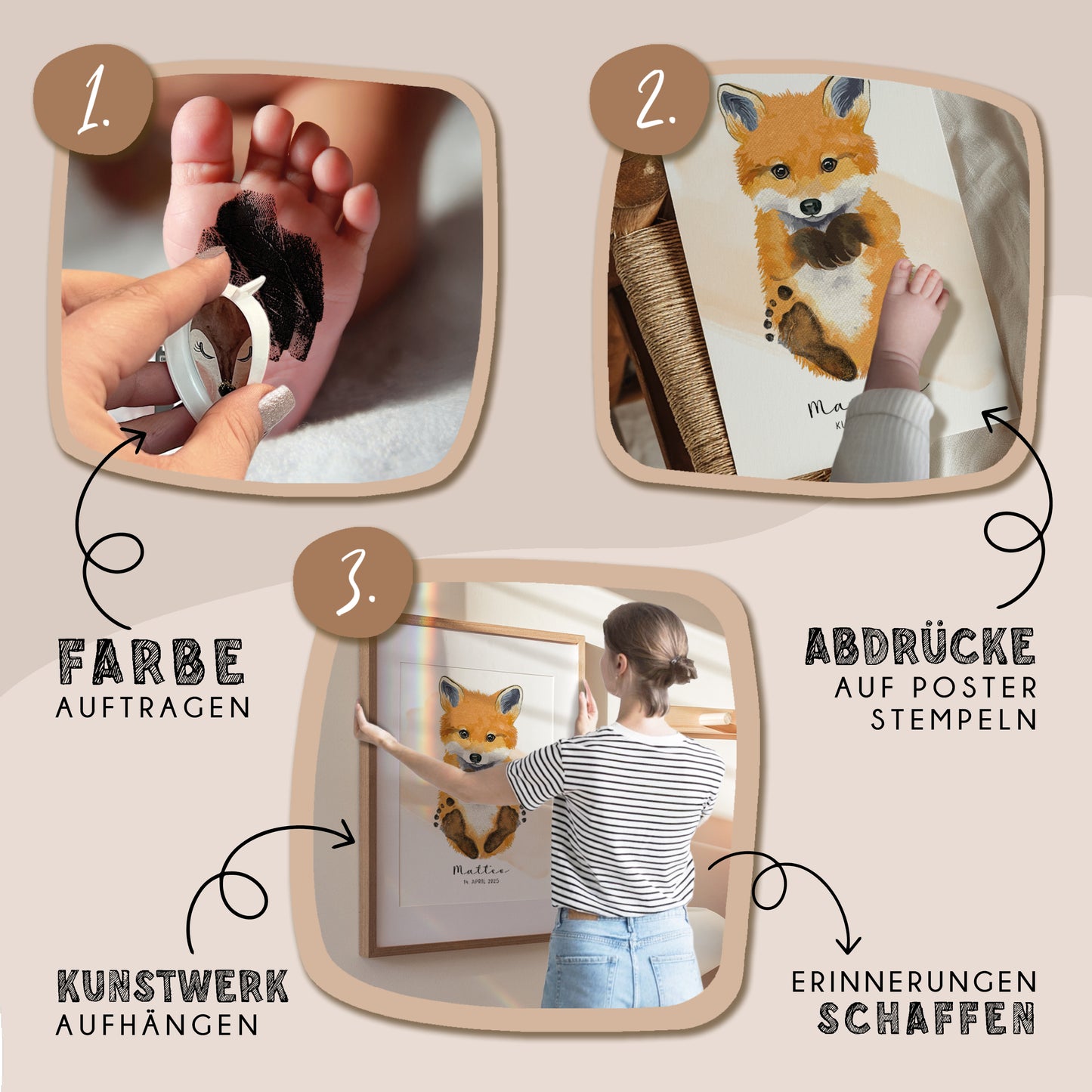 Fußabdruck Poster „Fuchs“ – personalisierbar