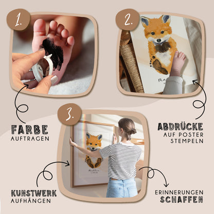 Fußabdruck Poster „Fuchs“ – personalisierbar