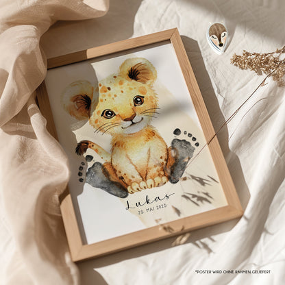 Fußabdruck Poster „Löwe“ – personalisierbar