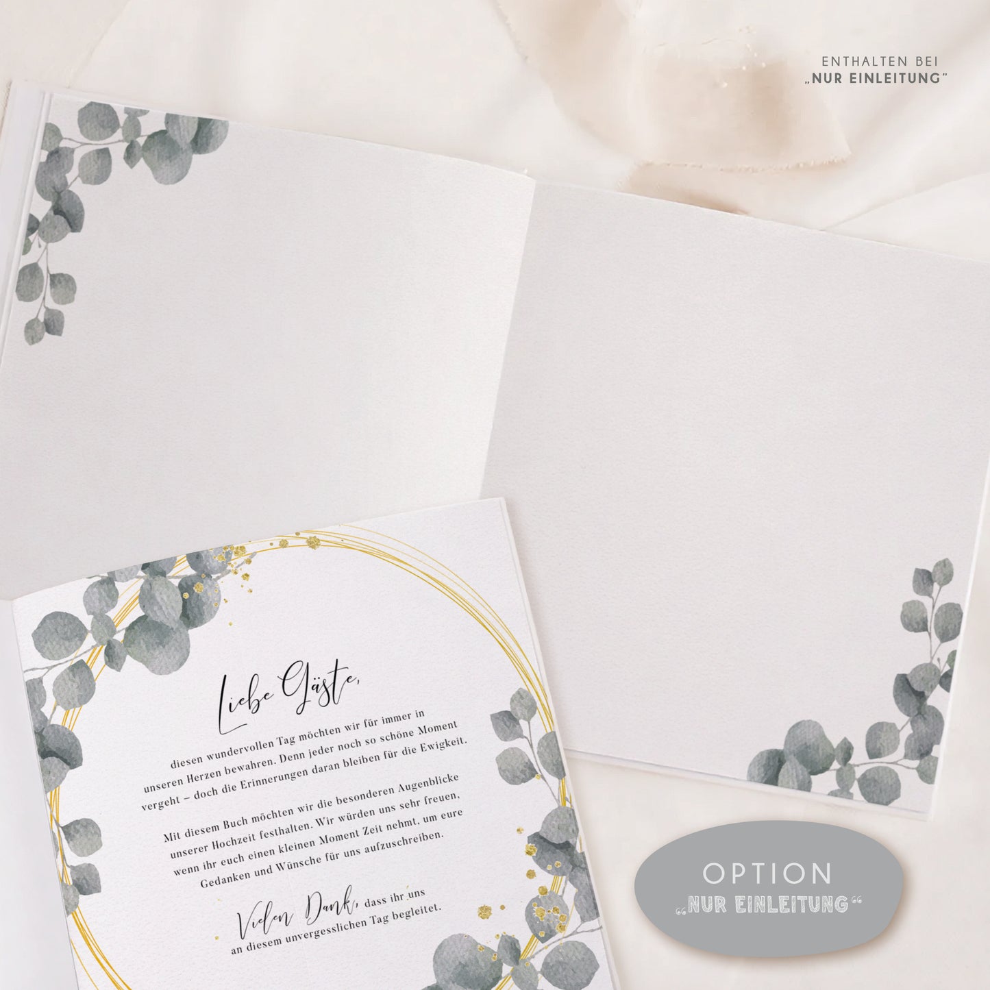 Personalisiertes Gästebuch Hochzeit – Eukalyptus Design