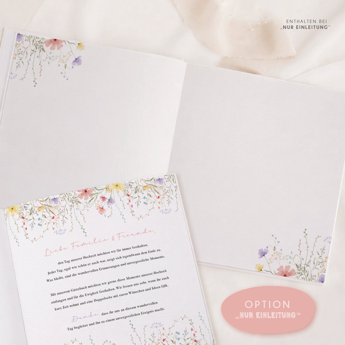 Personalisiertes Gästebuch Hochzeit – Bunte Wildblumen
