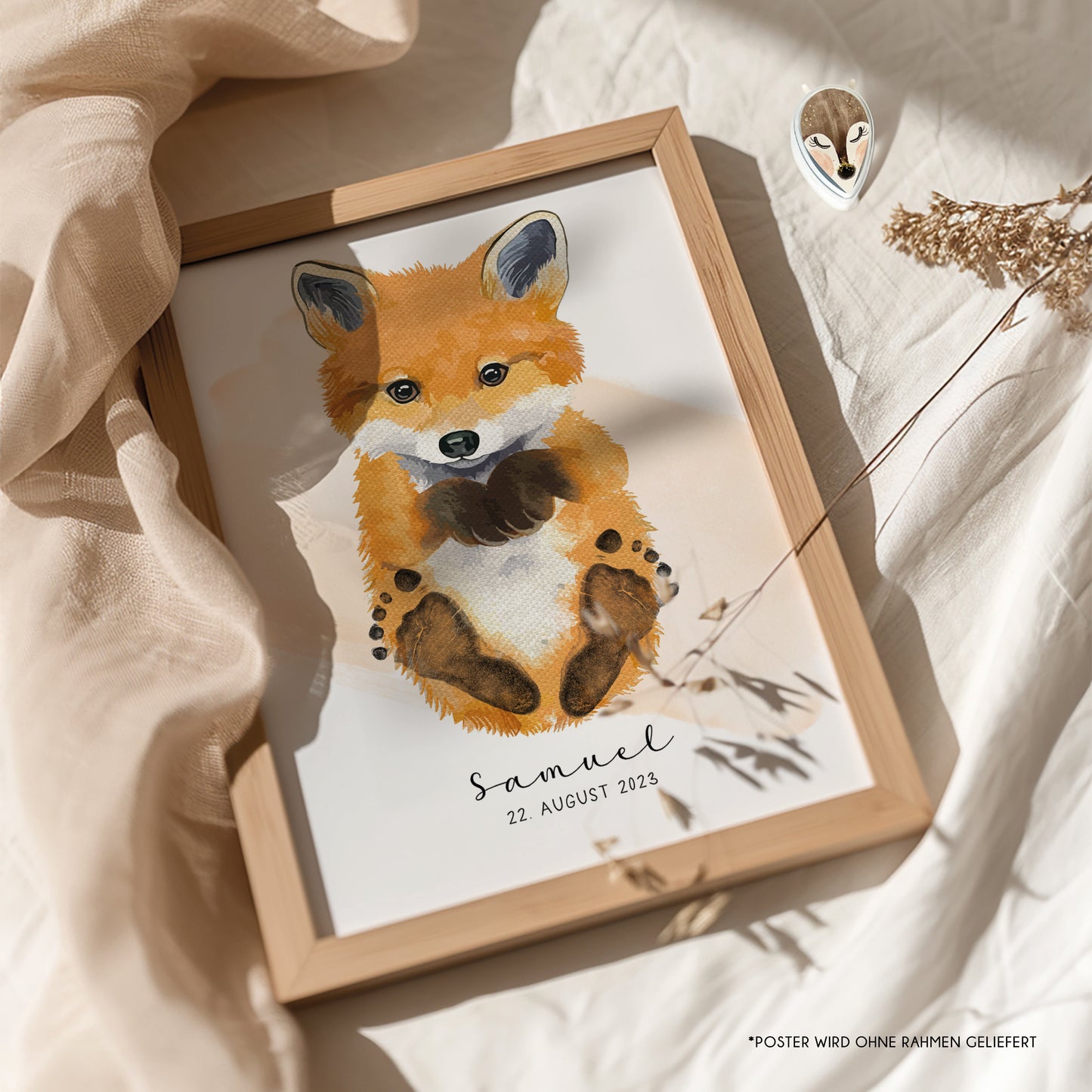 Fußabdruck Poster „Fuchs“ – personalisierbar
