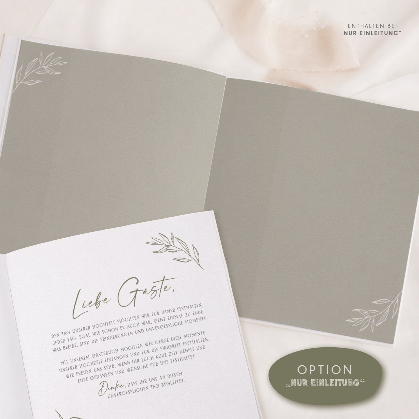 Personalisiertes Gästebuch Hochzeit – Sage Green Eukalyptus