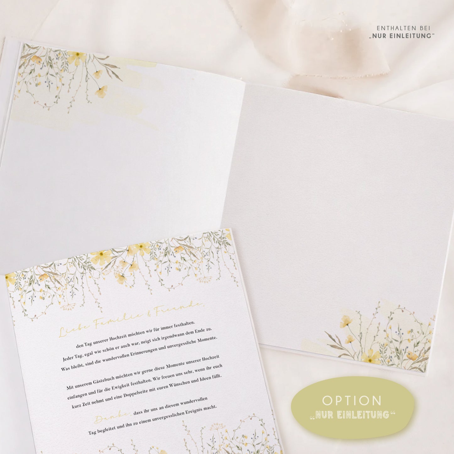 Personalisiertes Gästebuch Hochzeit – Gelbe Wildblumen
