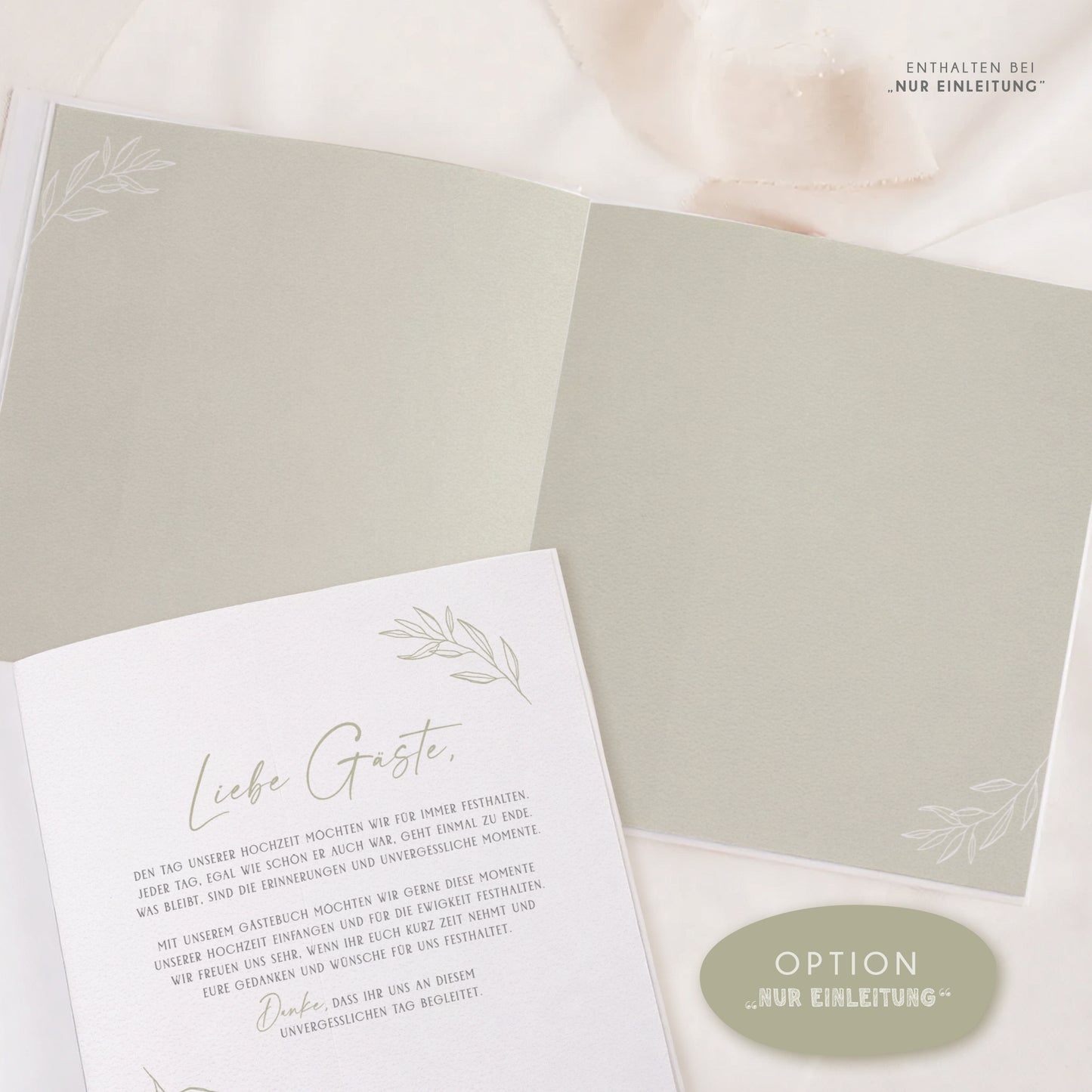 Personalisiertes Gästebuch Hochzeit – Soft Green Eukalyptus