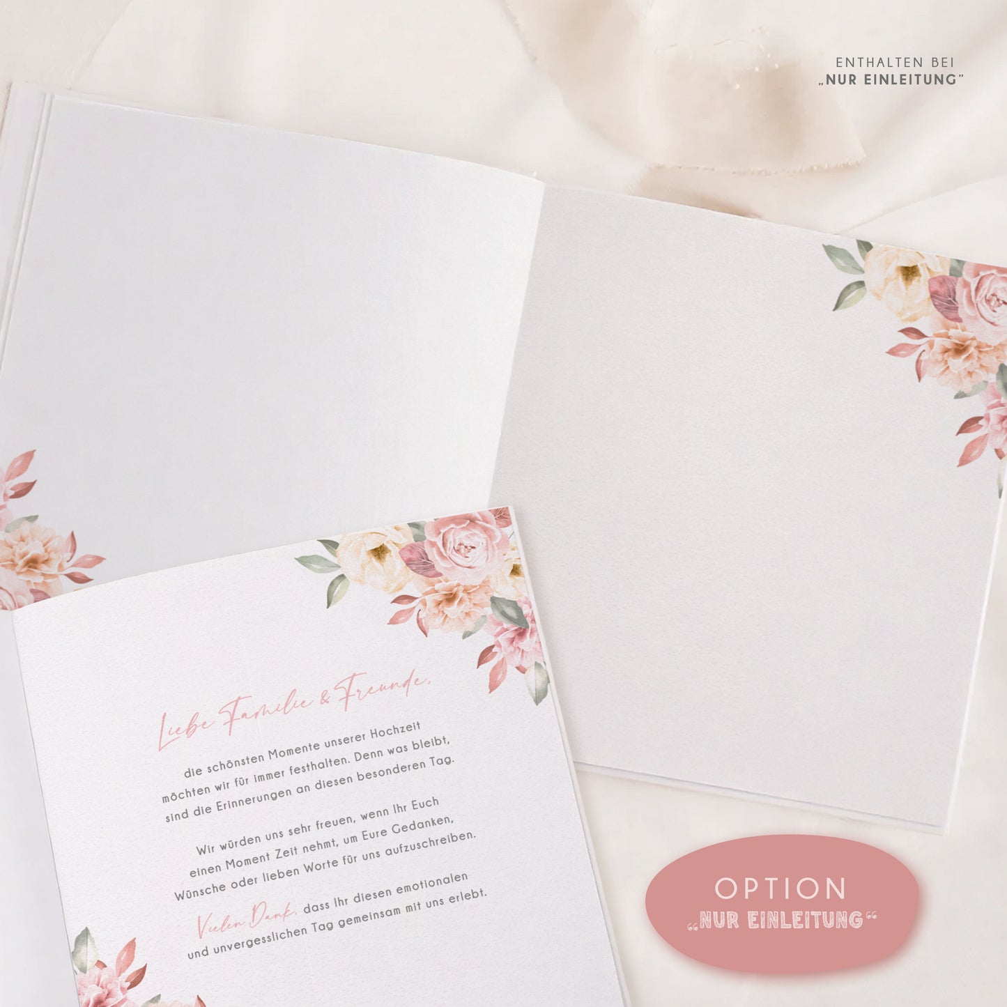 Personalisiertes Gästebuch Hochzeit – Vintage Blumen