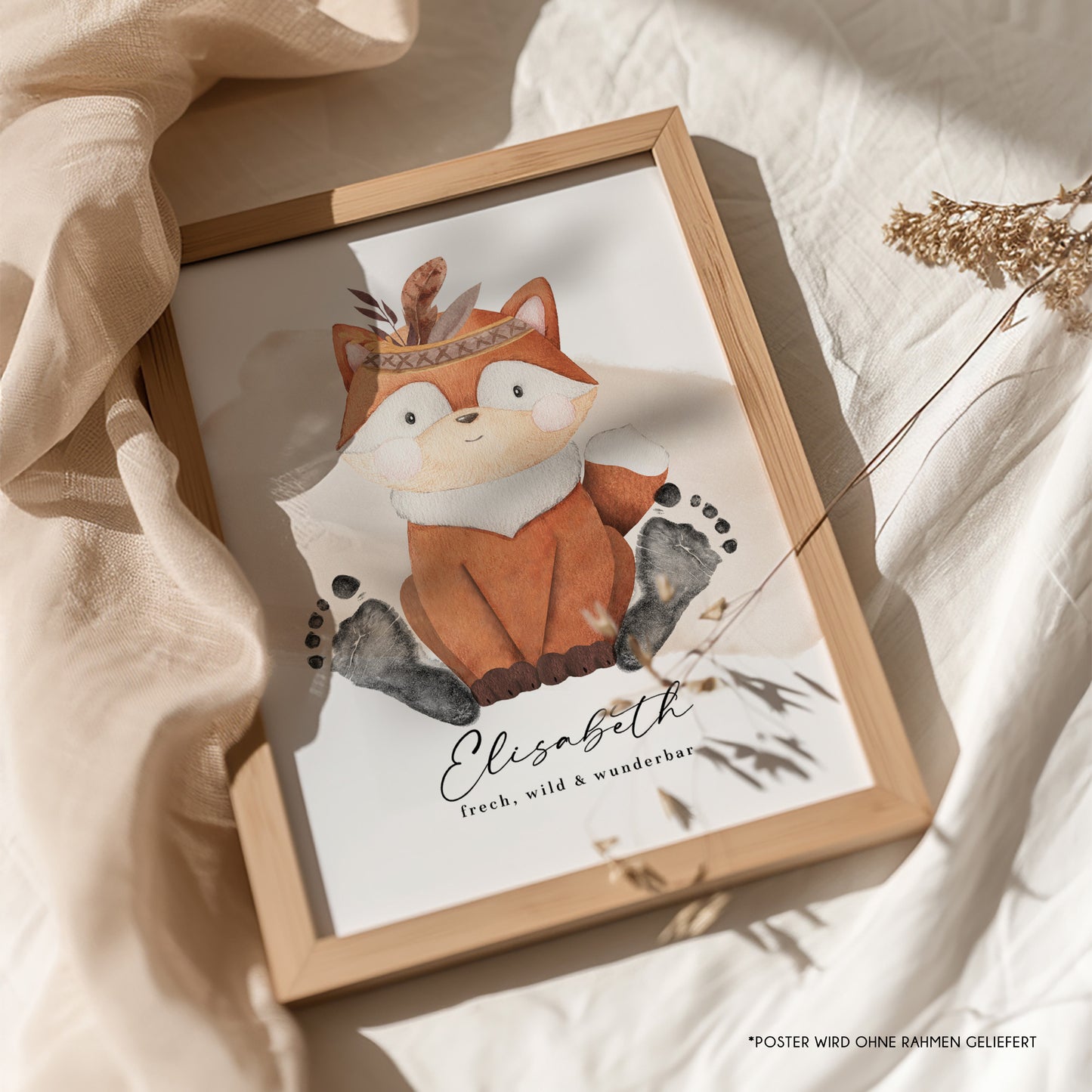Fußabdruck Poster „Rotfuchs“ – personalisierbar