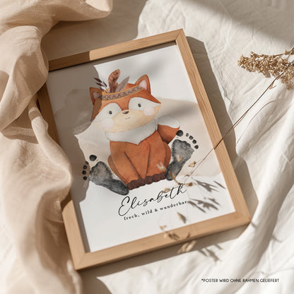 Fußabdruck Poster „Rotfuchs“ – personalisierbar
