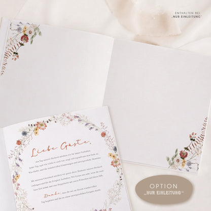 Personalisiertes Gästebuch Hochzeit – Boho Wildblumen Design