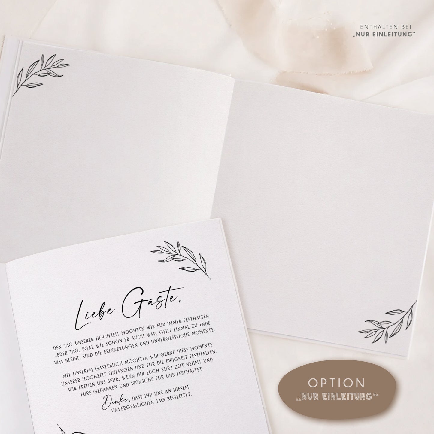 Personalisiertes Gästebuch Hochzeit – Simple White Eukalyptus